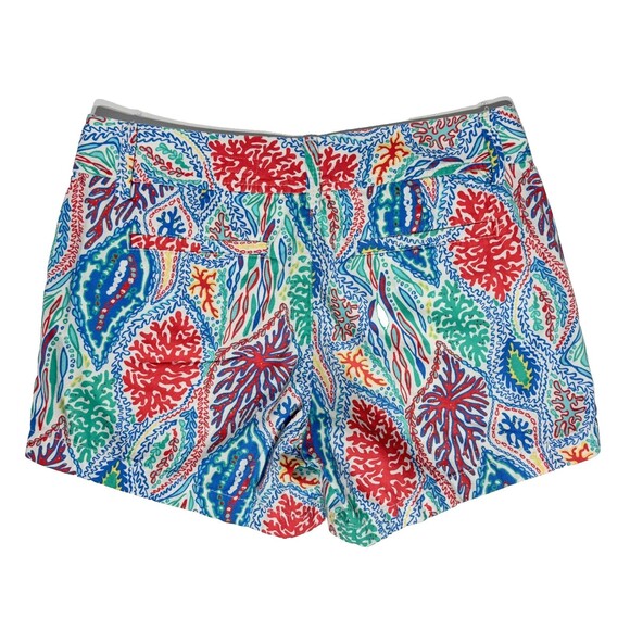 Lilly Pulitzer Callahan Shorts Blue Red Teal Coral Pattern Women’s Size 4 (31”W) - Picture 2 of 8